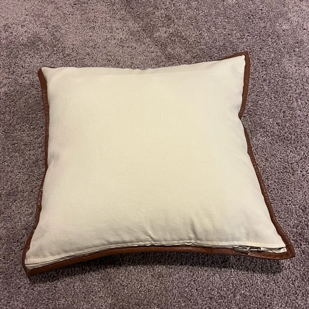 Polo Ralph Lauren 2 Equestrian cotton cowhide leather Throw Pillow Covers 18x18